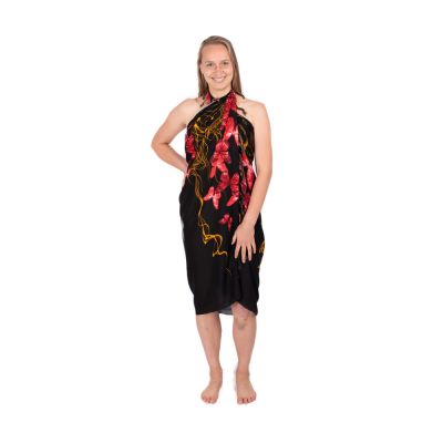 Sarong / pareo / beach scarf Butterfly Swarm red Thailand