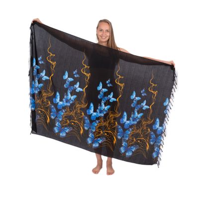 Sarong / pareo / beach scarf Butterfly Swarm blue