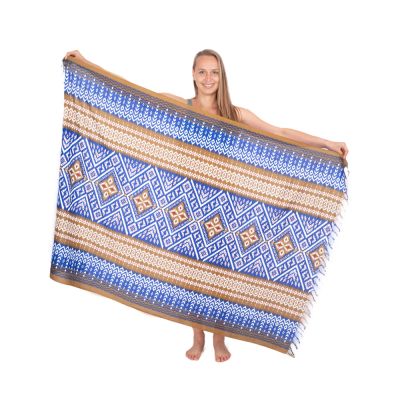 Sarong / pareo / beach scarf Ophelia – brown-blue