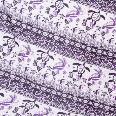 Sarong / pareo / beach scarf Undersea World purple Thailand