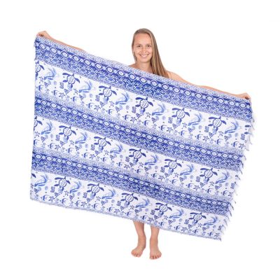 Sarong / pareo / beach scarf Undersea World blue