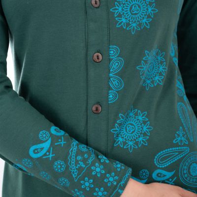 Ladies shirt with paisley design Anberia Green Nepal