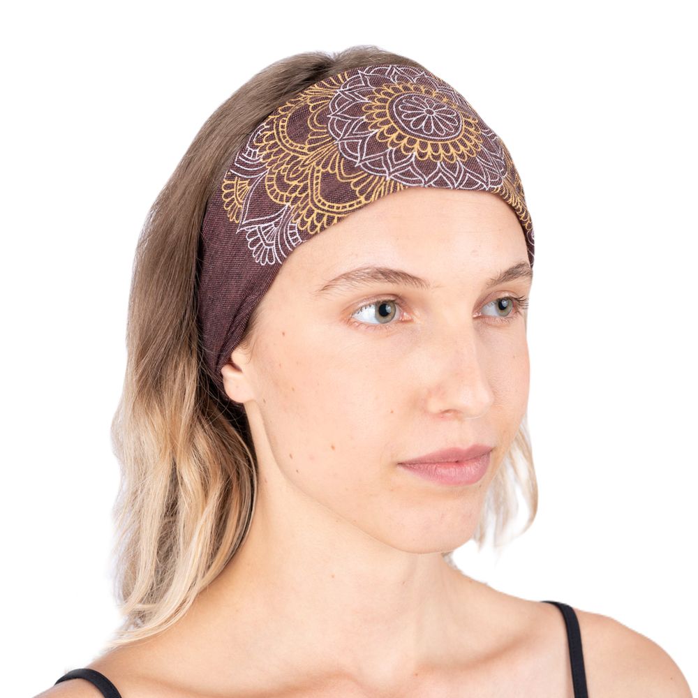 Headband with mandala print Ismerie Brown Nepal
