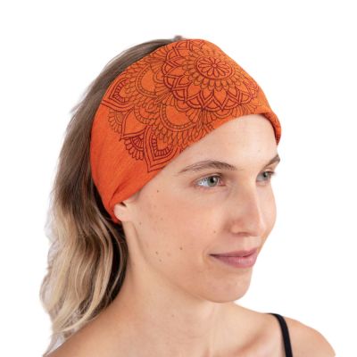 Headband with mandala print Ismerie Orange