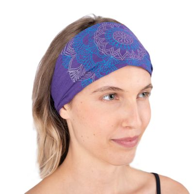 Headband with mandala print Ismerie Purple