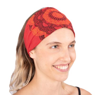 Headband with mandala print Ismerie Red