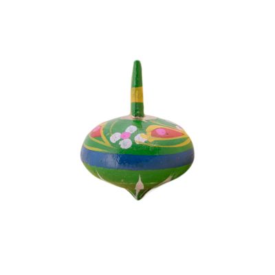 Wooden toy Spinning Top – green