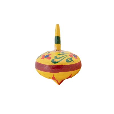 Wooden toy Spinning Top - yellow
