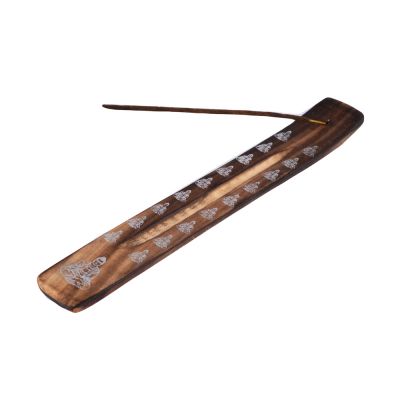 Wooden incense stand Buddha - brown