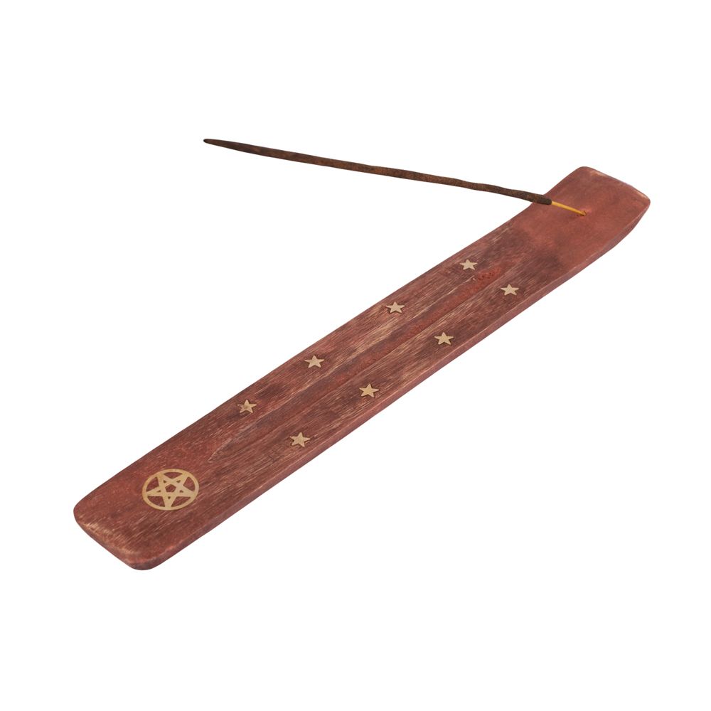 Wooden incense stand Pentagram – brown India