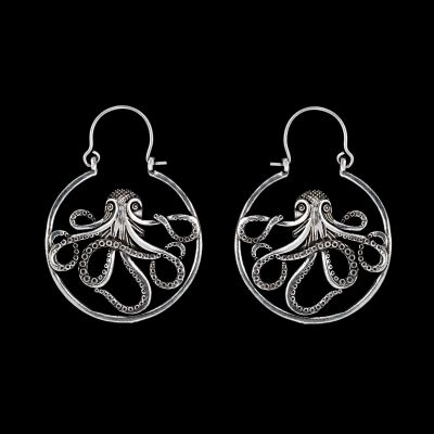 German silver earrings Octopus 1