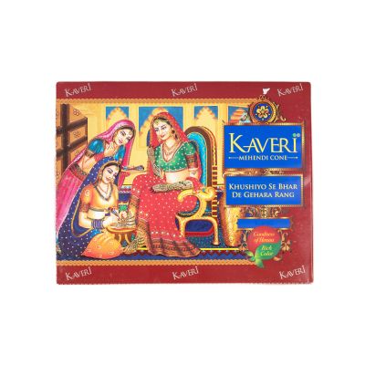 KAVERI Henna for temporary tattoos | cone 25 g, pack of 12 pcs for the price of 10