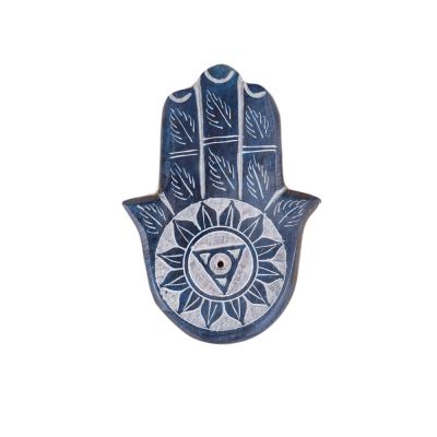 Marble incense holder Hamsa – blue