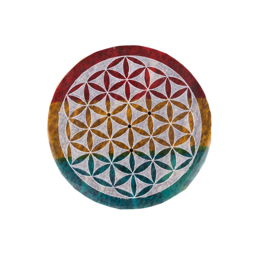 Marble incense holder Flower of Life – rasta bright India