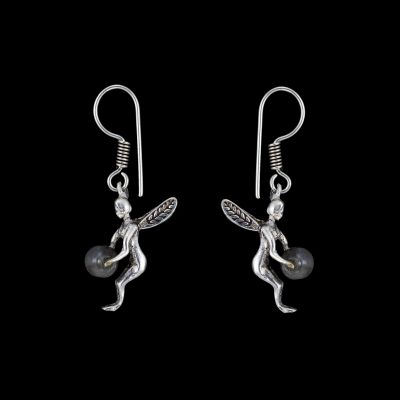 German silver earrings Gifted Fairies - onyx India