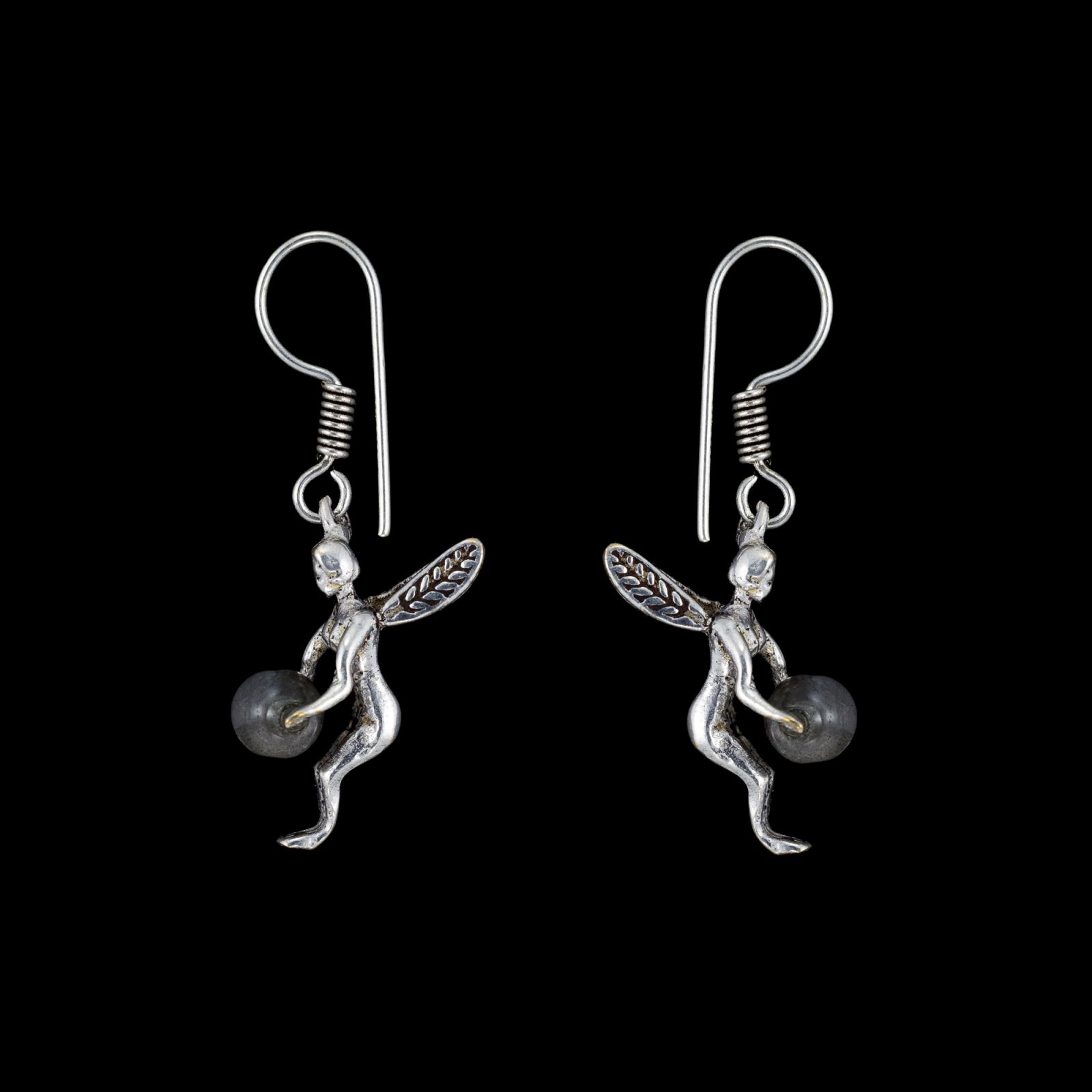 German silver earrings Gifted Fairies - labradorite India