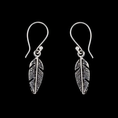 German silver earrings Little Feather 1 India