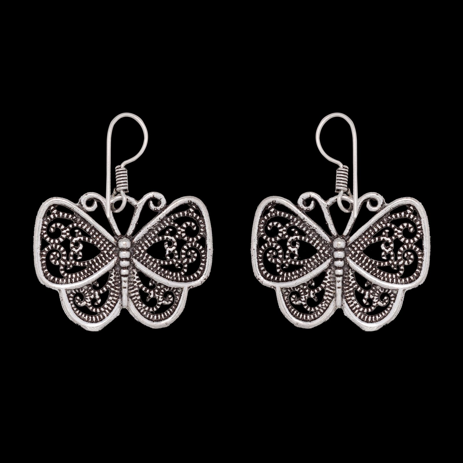 German silver earrings Large Butterflies 2 India
