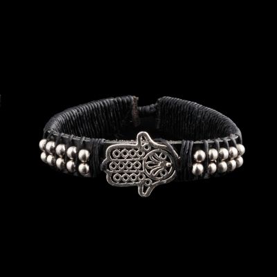 Leather bracelet Hamsa