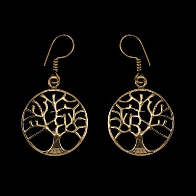 Brass earrings Winter Tree 2