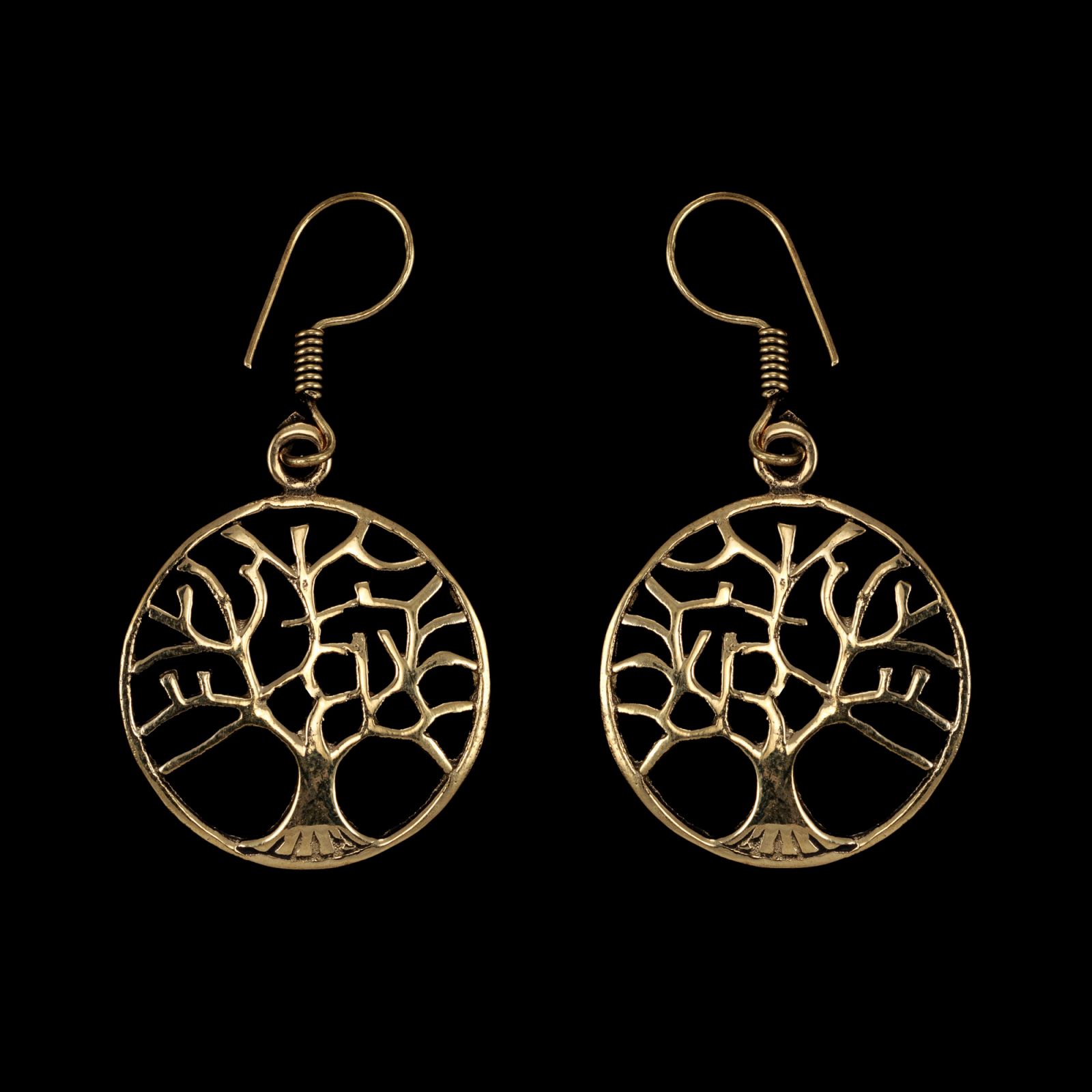 Brass earrings Winter Tree 2 India