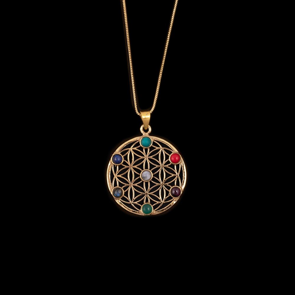 Brass pendant Flower of Life larger India