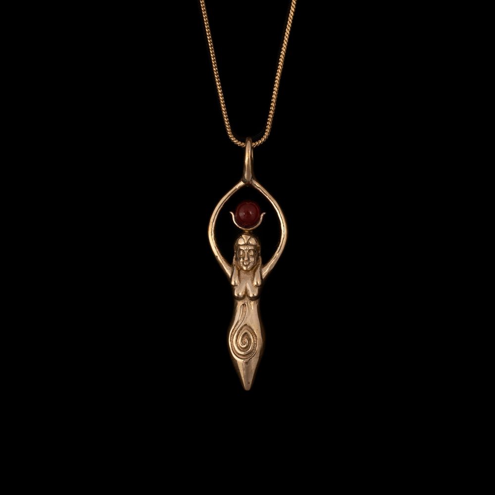 Brass pendant Egyptian goddess Hathor - Cornelian 1 India