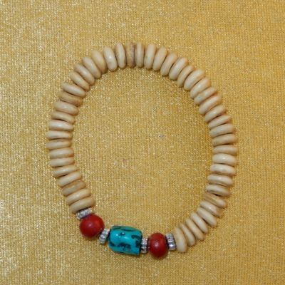 Colourful bead bracelet Manapun Beige