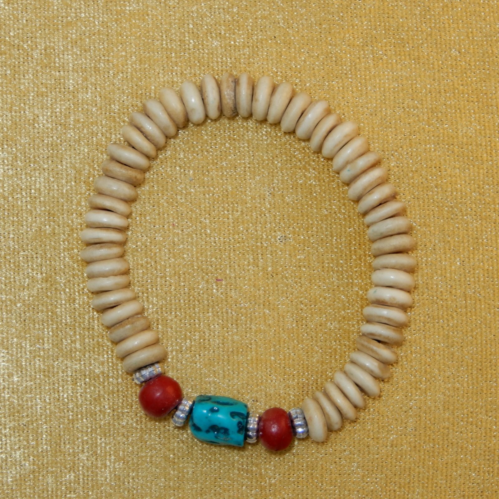 Colourful bead bracelet Manapun Beige Thailand