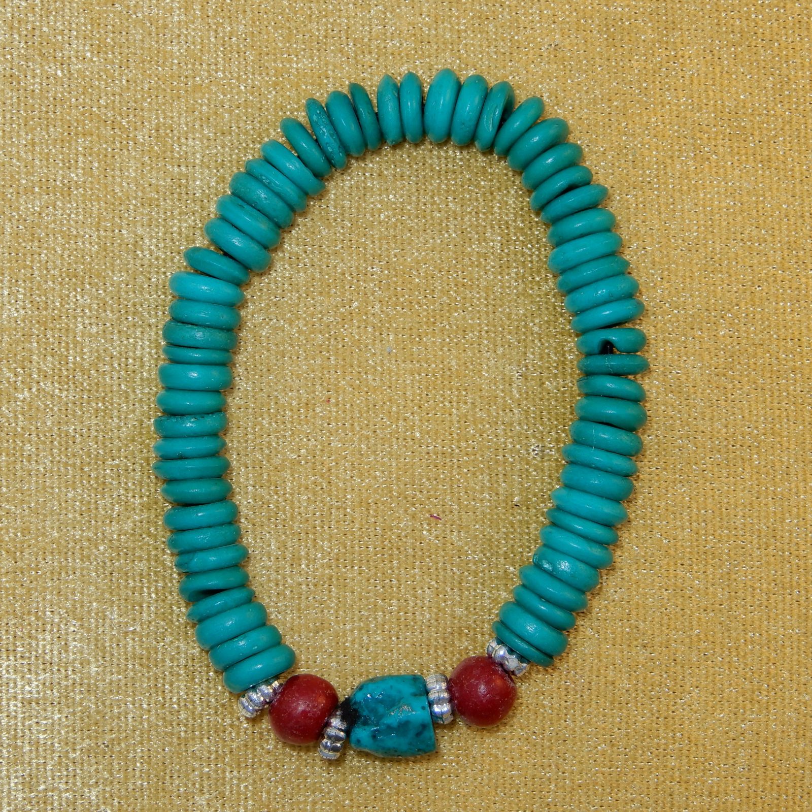 Colourful bead bracelet Manapun Green Thailand