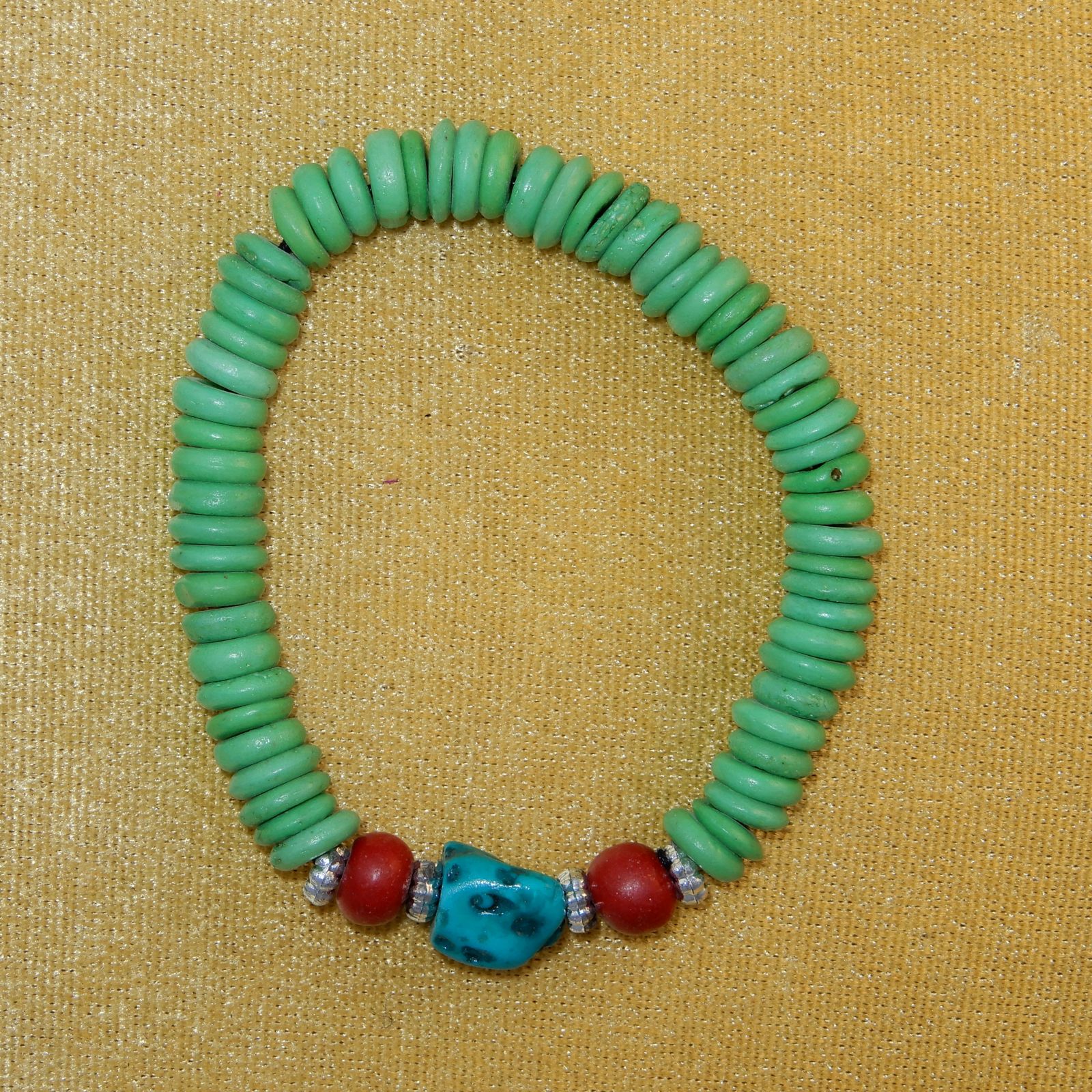 Colourful bead bracelet Manapun Lime Thailand