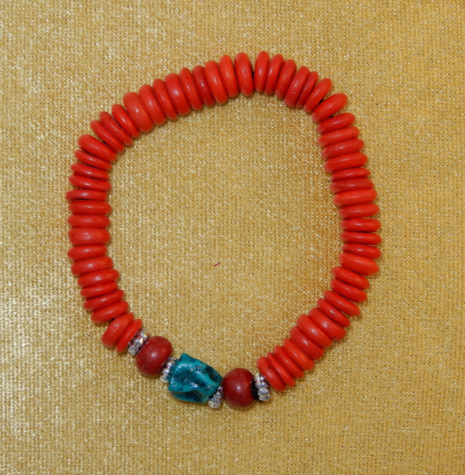 Colourful bead bracelet Manapun Red Thailand