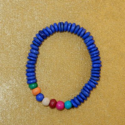 Colourful bead bracelet Pewarnaan Blue