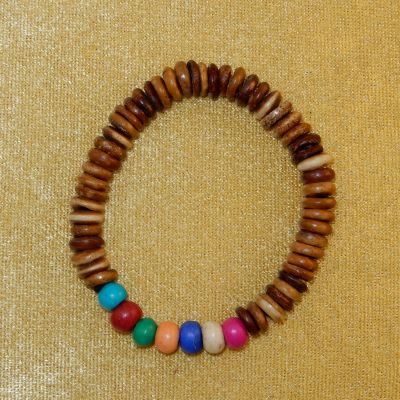 Colourful bead bracelet Pewarnaan Brown