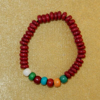 Colourful bead bracelet Pewarnaan Burgundy