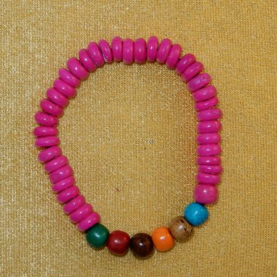 Colourful bead bracelet Pewarnaan Pink