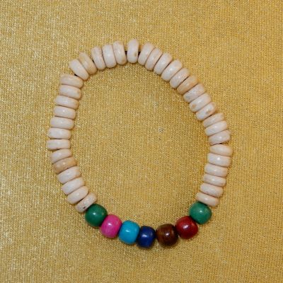 Colourful bead bracelet Pewarnaan White
