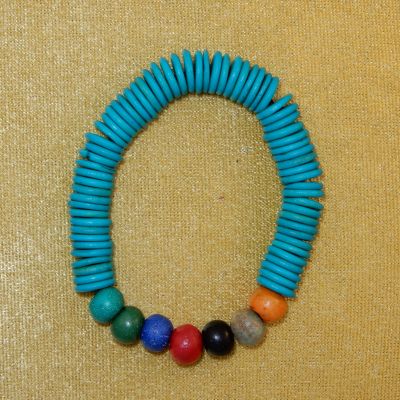 Colourful bead bracelet Sempit Cyan