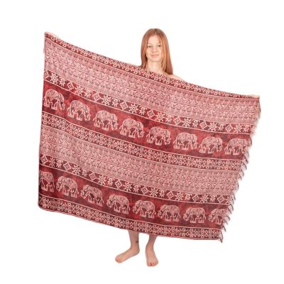 Sarong / pareo / beach scarf Gajaadhar Red
