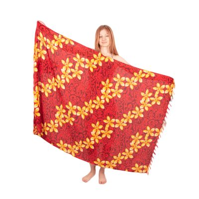 Sarong / pareo / beach scarf Narcissus Red