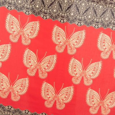 Sarong / pareo / beach scarf Butterflies Red Thailand