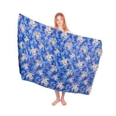 Sarong / pareo / beach scarf Turtles Blue
