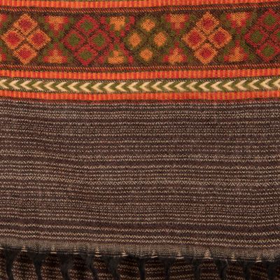 Acrylic scarf Kangee Brown Stripes India