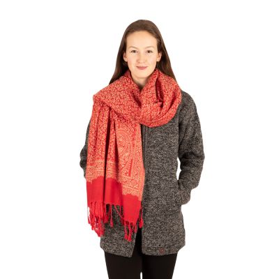 Acrylic scarf / plaid Damini Red Large India