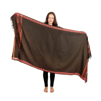 Acrylic scarf / plaid Dakota Dark Brown Large