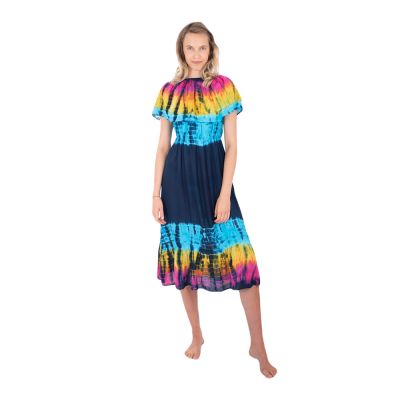 Long tie-dye frill dress Annabelle Twilight | UNI