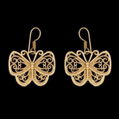 Brass earrings Large Butterflies 1
