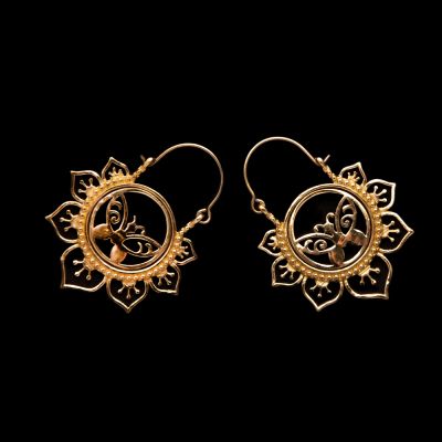 Brass earrings Borboleta 1 India