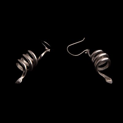 German silver earrings Snake Spiral 2 India
