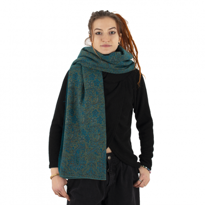 Acrylic scarf / plaid Freyja Ocean Blue Large India